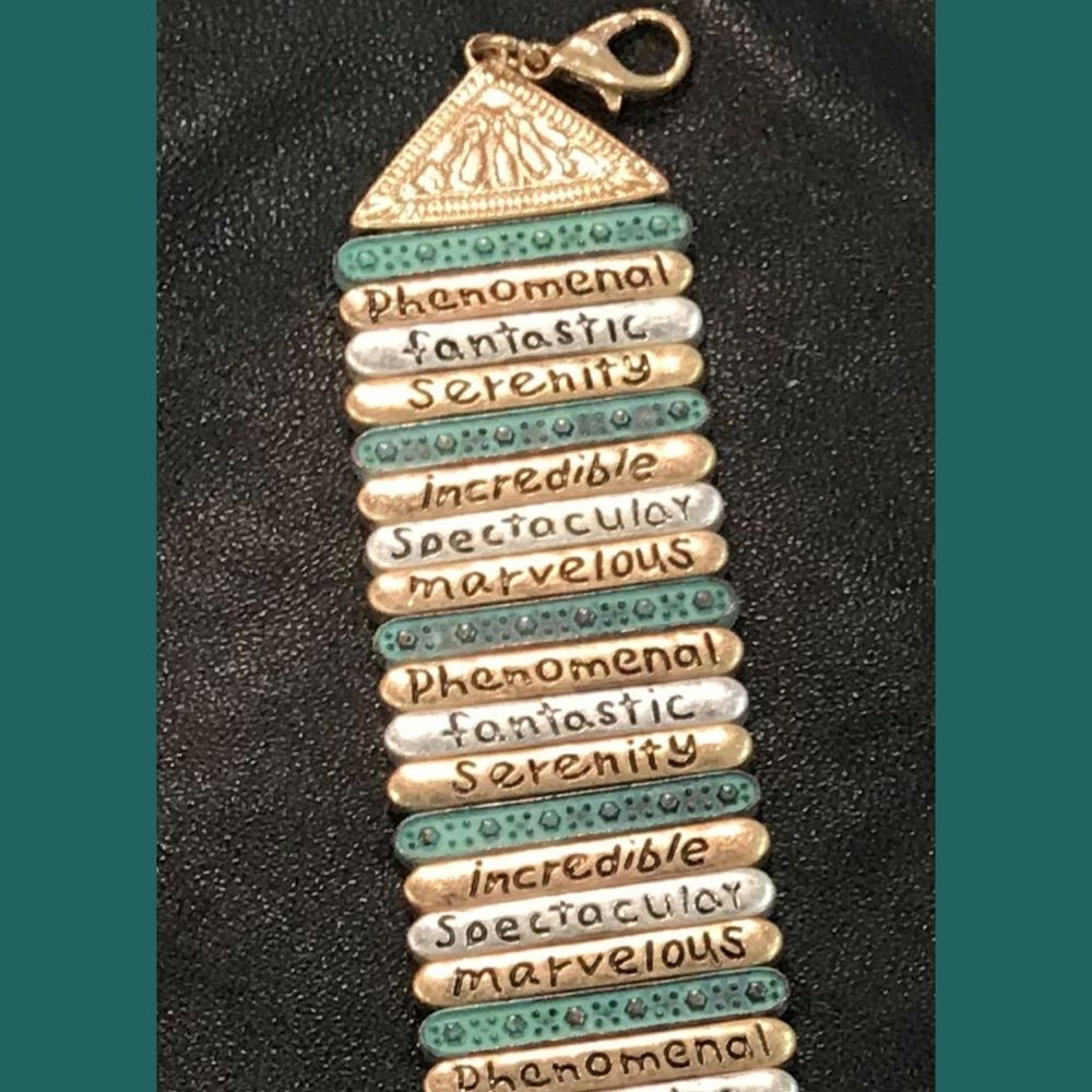 Bracelet Silver Gold Patina Inspirational Fun Wordy NWT Gift